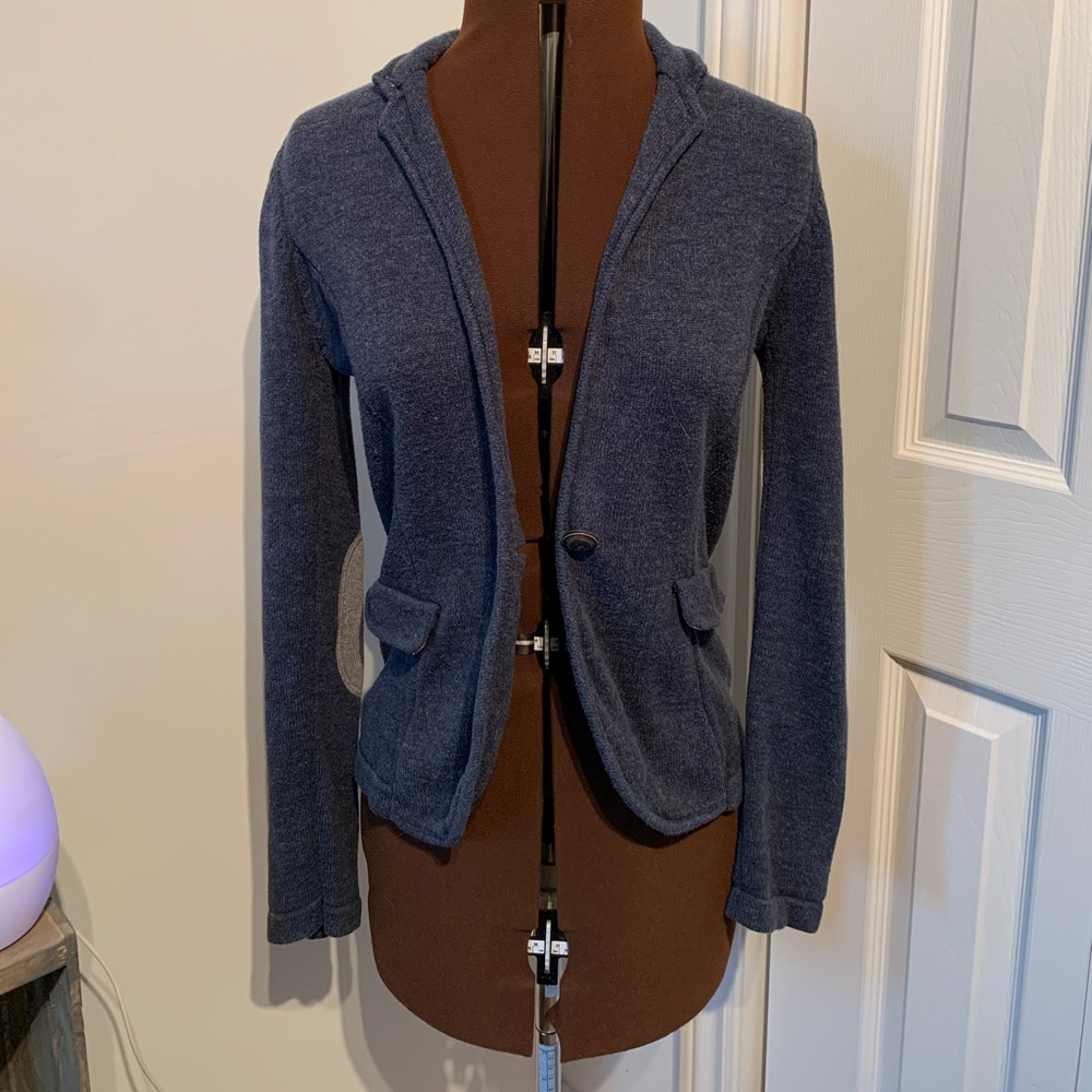 Twik knitted navy blazer